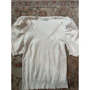 MNG by Mango Small Ivory Short Sleeve Knit Shirt